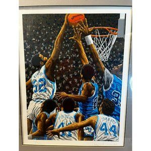 Basketball Print RICK RUSH SERIGRAPH 1981 NORTH CAROLINA NATIONAL CHAMPS #/500